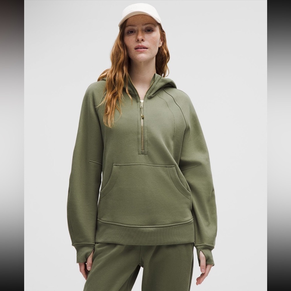 NWT 🌿 Bayleaf/Gold | Lululemon Scuba Oversized Half Zip Hoodie | XS/S